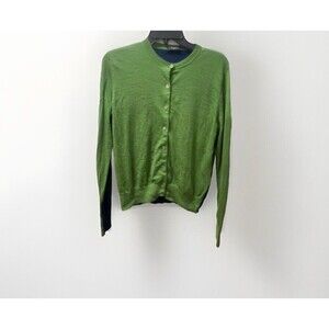 Paul Smith Black Women's Green/Navy 100% Cashmere Cardigan Size Large